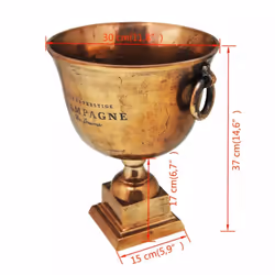 vidaXL Trophy Cup Champagne Wine Bottle Beverage Cooler Dinner Copper Brown - Additional view 5