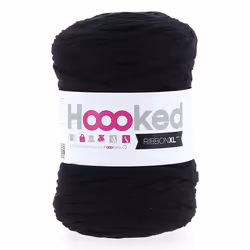 Hoooked RibbonXL, Super bulky, Super bulky, Black, Cotton, 120 m, Black Shades