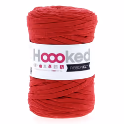 Hoooked RibbonXL, Super bulky, Super bulky, Red, Cotton, 120 m, Mixed Stripes