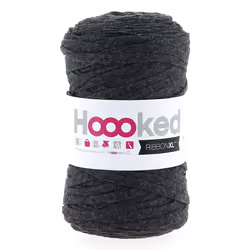 Hoooked RibbonXL, Super bulky, Super bulky, Anthracite, Cotton, 120 m, Anthracite Shades
