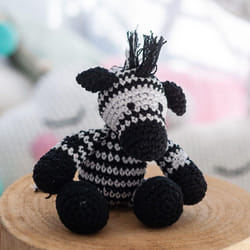 Hoooked Crochet Kit - Zizi the Zebra - 100% Recycled Yarn - Amigurumi Craft Gift