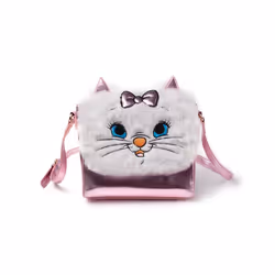 Disney Marie Shoulder Bag With Furry Flap, Woman, Shoulder bag, Zipper, Multicolour, Image, Pink