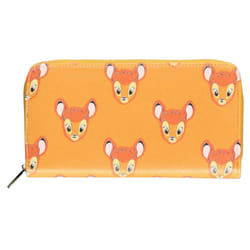 Bambi Purse All Over Print new Official Disney Brown Zip Around