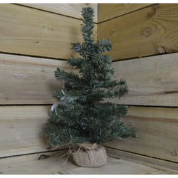 45cm Tall Indoor Foldable Mini Green Christmas Tree in a Jute Base