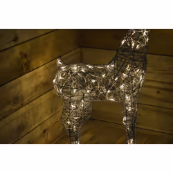 83cm Outdoor LED Grey Wicker-Style Reindeer Decoration