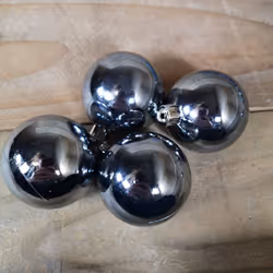 12 x 6cm Midnight Blue Christmas Baubles Gloss And Matte Tree Decorations
