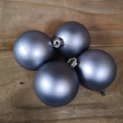 12 x 6cm Midnight Blue Christmas Baubles Gloss And Matte Tree Decorations