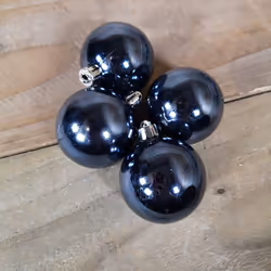 30pc Night Blue Assorted Shatterproof Baubles | Shiny, Matte & Glittery Baubles