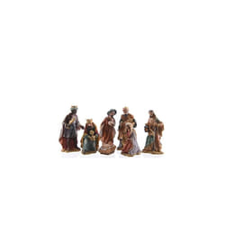 Kaemingk Polyresin Christmas Nativity Set With 7 Figures - Brightly Coloured - 9cm