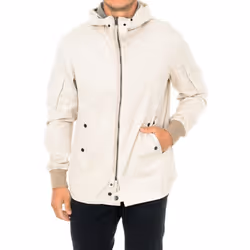 Chaqueta Overshirt Cuello Con Capucha D01657 Para Hombre - beige, S