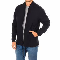 Chaqueta Cierre Con Cremallera Y CordÃ³n Ajustable Inferior D01482 Para Hombre - blue, XS