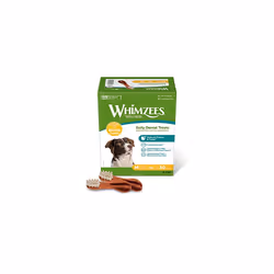 WHIMZEES By Wellness Toothbrush, Month Box, Natural and Grain-Free Dog Chews, Dog Dental Sticks for Medium Breeds, 30 Pieces ...