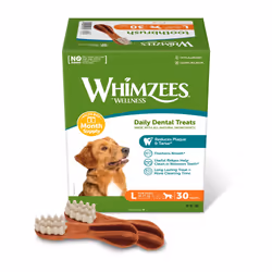 By Wellness Toothbrush, Dog Dental Sticks, 30 Pieces (1 Month Supply), Size L, Dog Chews for Large Breeds, Natural, Grain-Fre ...