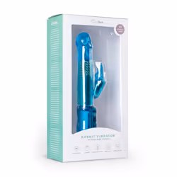 EasyToys Rabbit Vibrator Rotating Realistic Dildo Silicone Vibrator Sex Toy Blue
