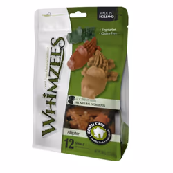 Whimzees Natural Dental Sticks Chew Treats, Alligator - Medium 12 Pack