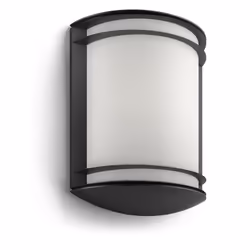 Philips myGarden Antelope Wall Light 6W, Outdoor wall lighting, Black, Plastic, IP44, II, Surfaced