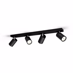 Philips myLiving Kosipo Ceiling/Wall Spotlight 4x, Surfaced lighting spot, GU10, 4 bulb(s), LED, 220-240 V, Black