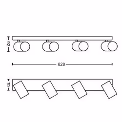 Philips myLiving Kosipo Ceiling/Wall Spotlight 4x