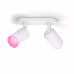 Philips Hue White and colour ambience Fugato double spotlight, Smart ceiling light, Bluetooth, White, LED, Metal, GU10