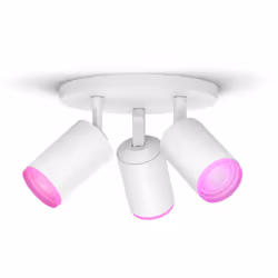 Philips Hue White and colour ambience Fugato triple spotlight, Smart ceiling light, Bluetooth, White, LED, Metal, GU10