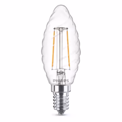 Philips Candle & Lustre, 2 W, 25 W, E14, 250 lm, 15000 h, Warm white