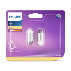 Philips 1.2W (10W) G4 Warm white Non-dimmable Capsule