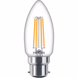 Philips Candle & Lustre, 4.3 W, 40 W, B22, 470 lm, 15000 h, Flame