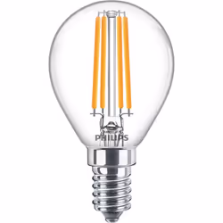 Philips Filament Candle Clear 60W P45 E14, 6.5 W, 60 W, E14, 806 lm, 15000 h, Warm white
