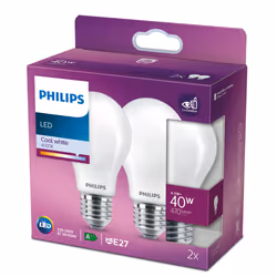 Philips Filament Bulb Frosted 40W A60 E27 x2