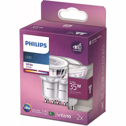 Philips Spot 35 W PAR16 GU10 x2, 3.5 W, 35 W, GU10, 265 lm, 15000 h, White