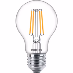 Philips Filament Bulb Clear 40W A60 E27 x2, 4.3 W, 40 W, E27, 470 lm, 15000 h, Warm white