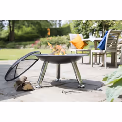 RedFire Fire Bowl Chicago Black Steel 75cm Outdoor Patio Fireplace Stove 85013