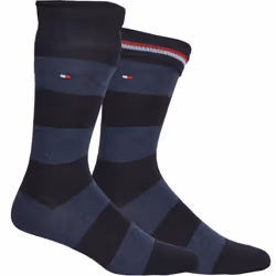 2-Pack Rugby Stripe Socks, Dark Navy - Eur 43-46