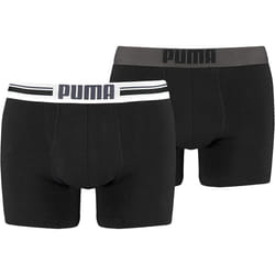 PUMA Men's Placed Logo Boxer Shorts-Black, Large, (Pack of 2)