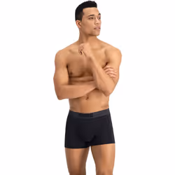 PUMA Men's Placed Logo Boxer Shorts-Black, Large, (Pack of 2)