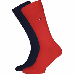 2-Pack Classic Embroidered Logo Socks, Red/Navy - Eur 43-46