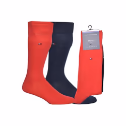2-Pack Classic Embroidered Logo Socks, Red/Navy - Eur 43-46