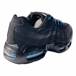 Men's Comfy Air Cushioned Sports Lace Up Trainers - UK 10 / EU 44 / US 11, Black / Blue