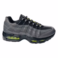 Men's Comfy Air Cushioned Sports Lace Up Trainers - UK 8 / EU 42 / US 9, Grey / Green