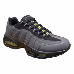 Men's Comfy Air Cushioned Sports Lace Up Trainers - UK 10 / EU 44 / US 11, Grey / Green