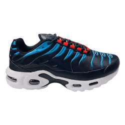 Men's Lace Up Air Cushioned Sports Trainers - UK 8 / EU 42 / US 9, Black / Blue