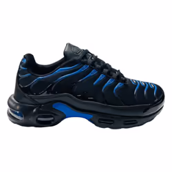 Men's Lace Up Sports Air Cushioned Trainers - UK 6 / EU 40 / US 7, Black / Blue