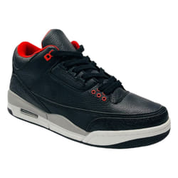Men's Air Cushioned Sports Lace Up Trainers - UK 11 / EU 45 / US 12, Black / Red