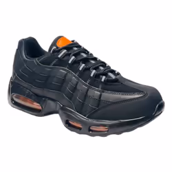 Men's Air Cushioned Sports Lace Up Trainers - UK 8 / EU 42 / US 9, Black / Orange