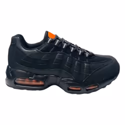 Men's Air Cushioned Sports Lace Up Trainers - UK 8 / EU 42 / US 9, Black / Orange