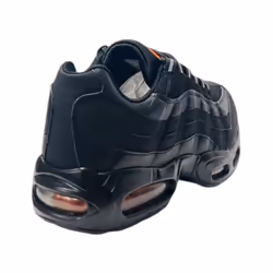 Men's Air Cushioned Sports Lace Up Trainers - UK 8 / EU 42 / US 9, Black / Orange