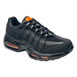 Men's Air Cushioned Sports Lace Up Trainers - UK 10 / EU 44 / US 11, Black / Orange