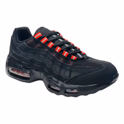 Men's Air Cushioned Sports Lace Up Trainers - UK 6 / EU 40 / US 7, Black / Red