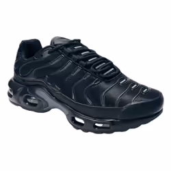 Men's Sports Air Cushioned Lace Up Trainers - UK 7 / EU 41 / US 8, Black