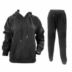 Women's Cross Detail Embroidered Hooded Tracksuit - S, Black